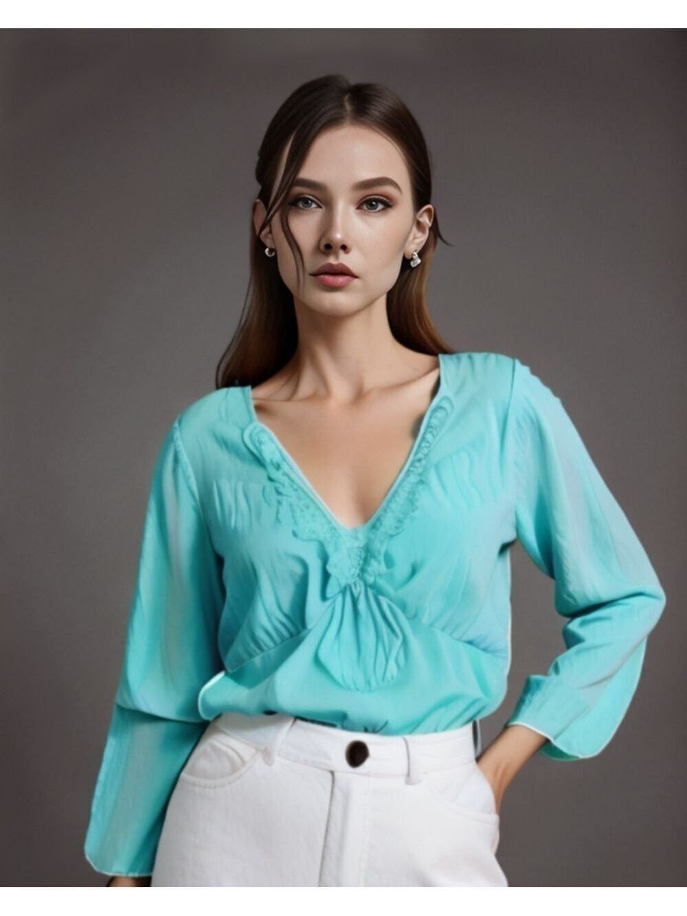 West End Boutique Crochet Neckline Lace Appliqué Blouse